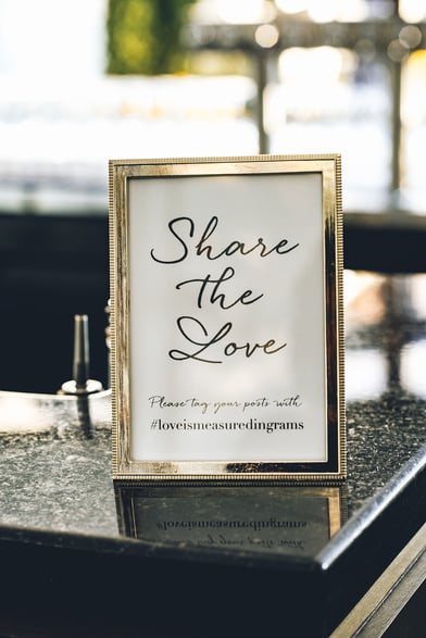 Share the Love Wedding hashtag Sign