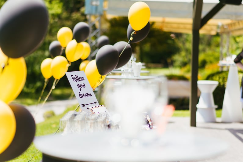 Outdoor Graduation Party With Balloons