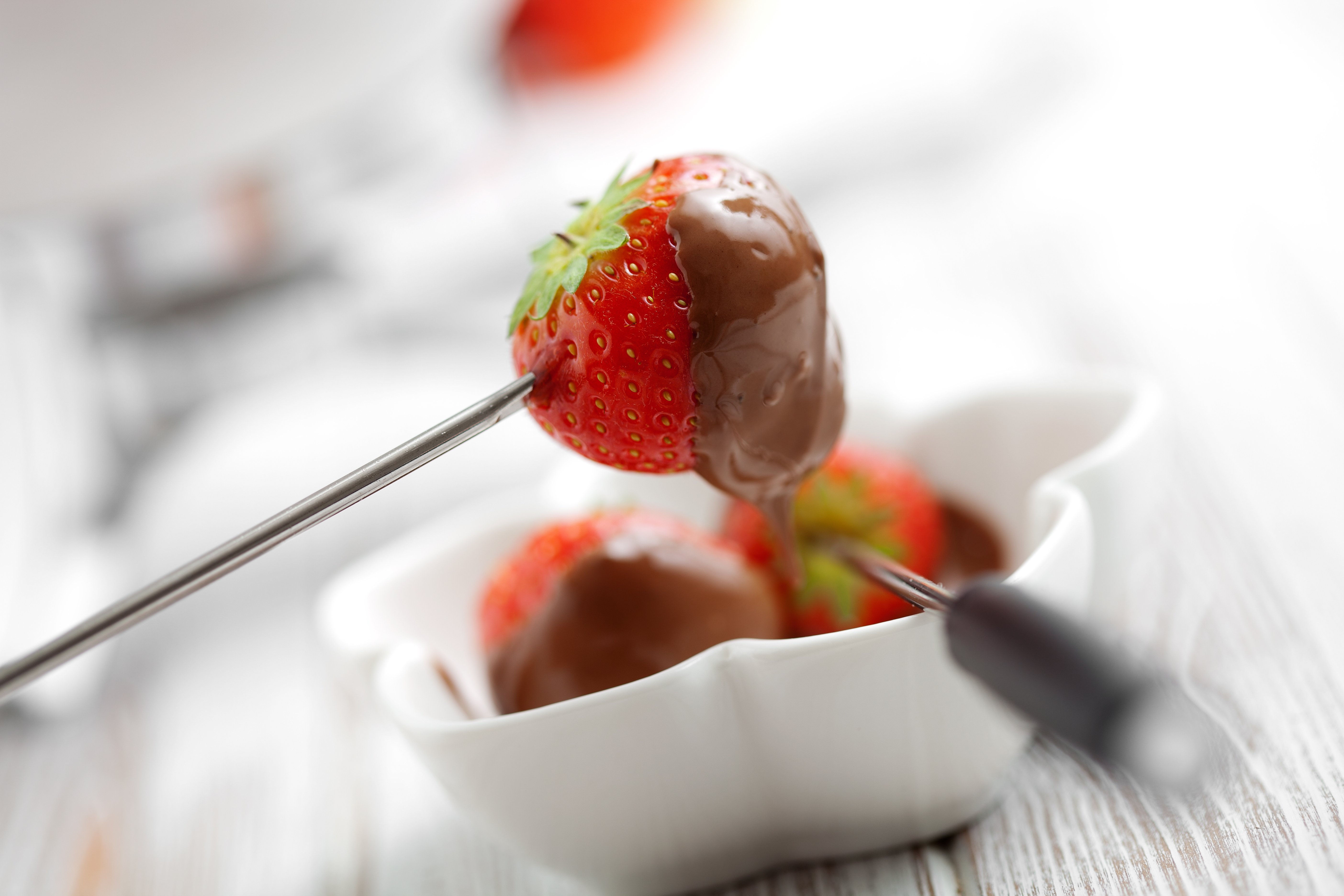 strawberry chocolate fondue dessert