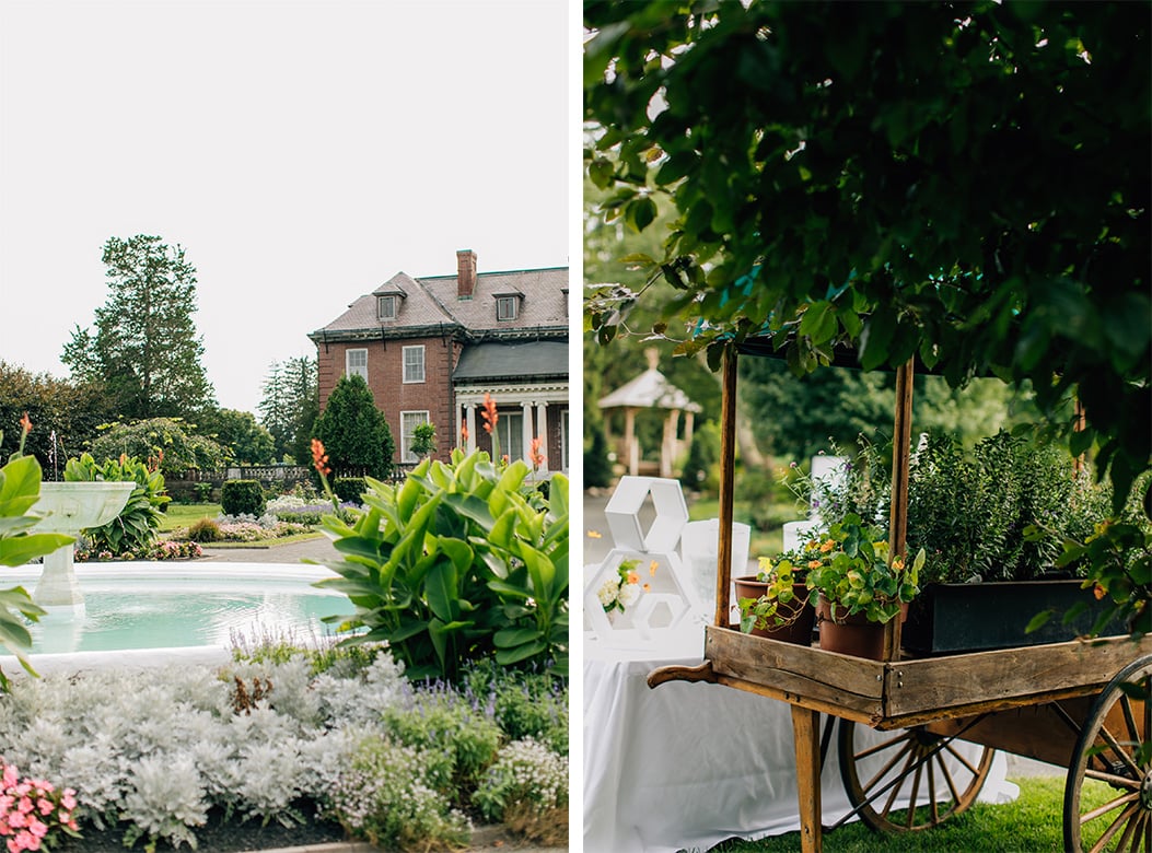 The gardens at Elm Bank Wedding and events