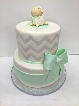 sheep baby shower cake