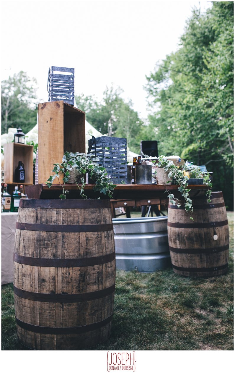 wine barrel bar wedding